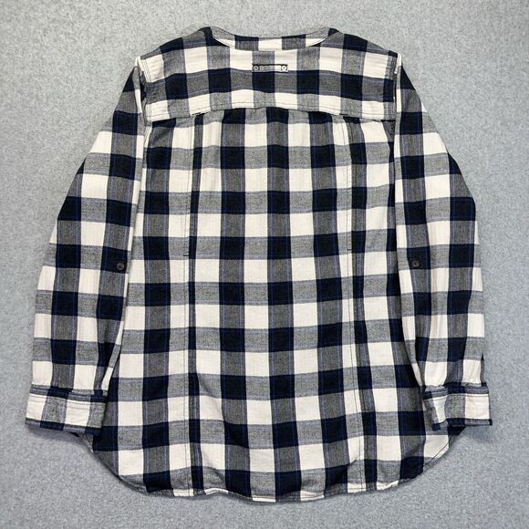 Duluth Trading Flannel Tunic Shirt Women’s 2XL Blue Gray White Plaid 31702 - Picture 6 of 10